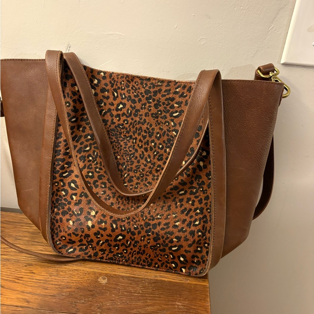 Madewell Brown Leopard Print Crossbody Bag